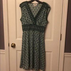Max Studio surplus navy/green dress medium